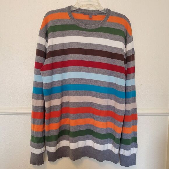 Old Navy Men's Long Sleeve Sweater Size XL Navy Multi Striped Color - Picture 1 of 16